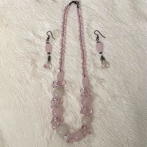 Rose quartz & crystal set from Hawaii